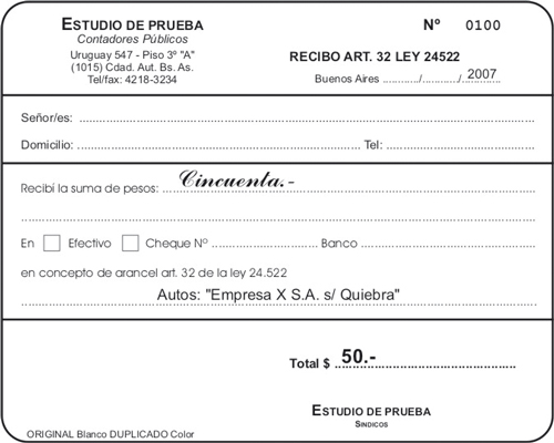 formato recibo de dinero word