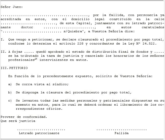 Informe Final Y Distribucion En La Quiebra Creditodienit